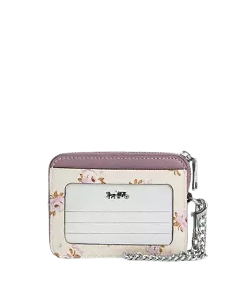Coach Zip Card Case With Floral Print