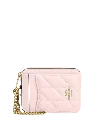 Coach Zip Card Case With Quilting