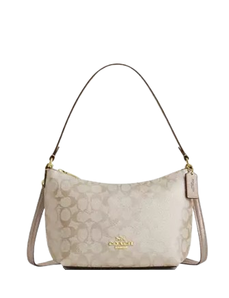 Coach Zip Top Shoulder Bag In Signature Canvas