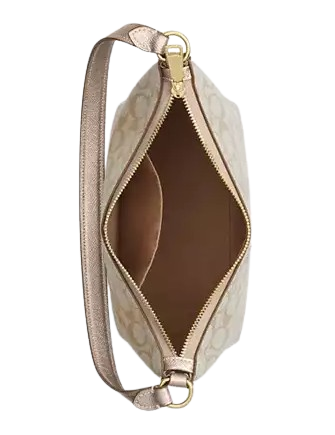 Coach Zip Top Shoulder Bag In Signature Canvas