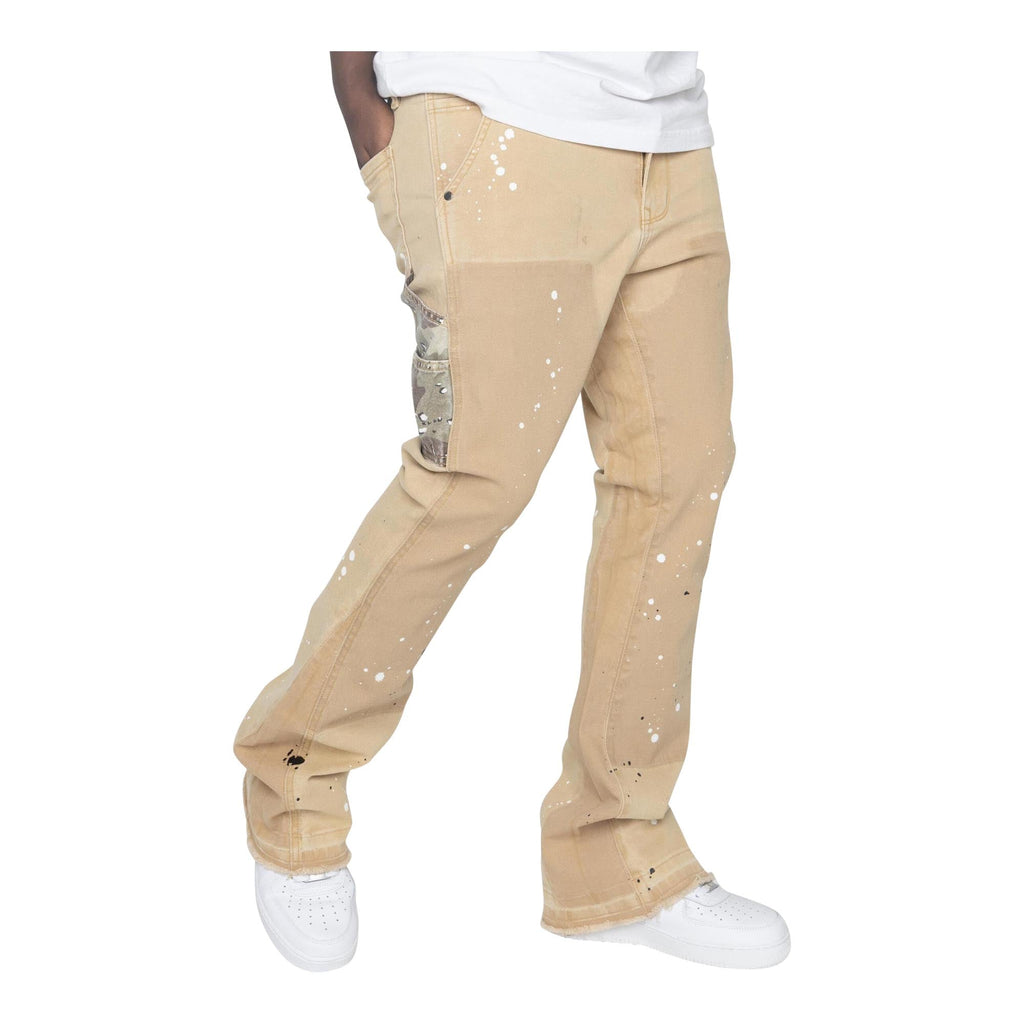 Camo Pocket Flare Khaki Pants