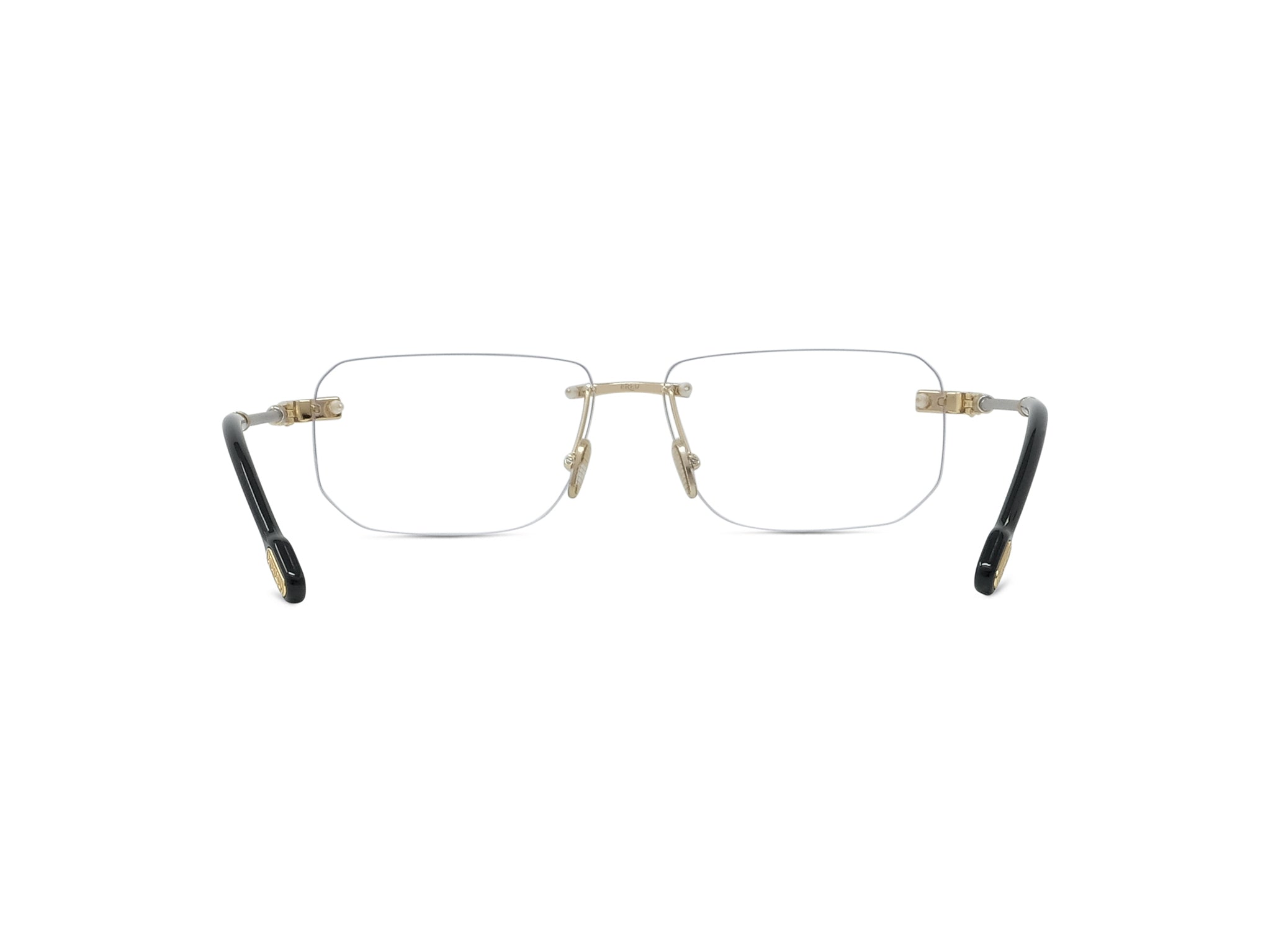 Gold Rectangular Metal Eyeglasses