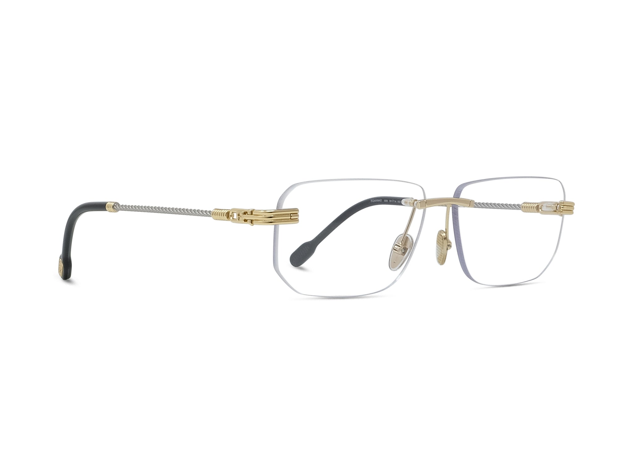 Gold Rectangular Metal Eyeglasses