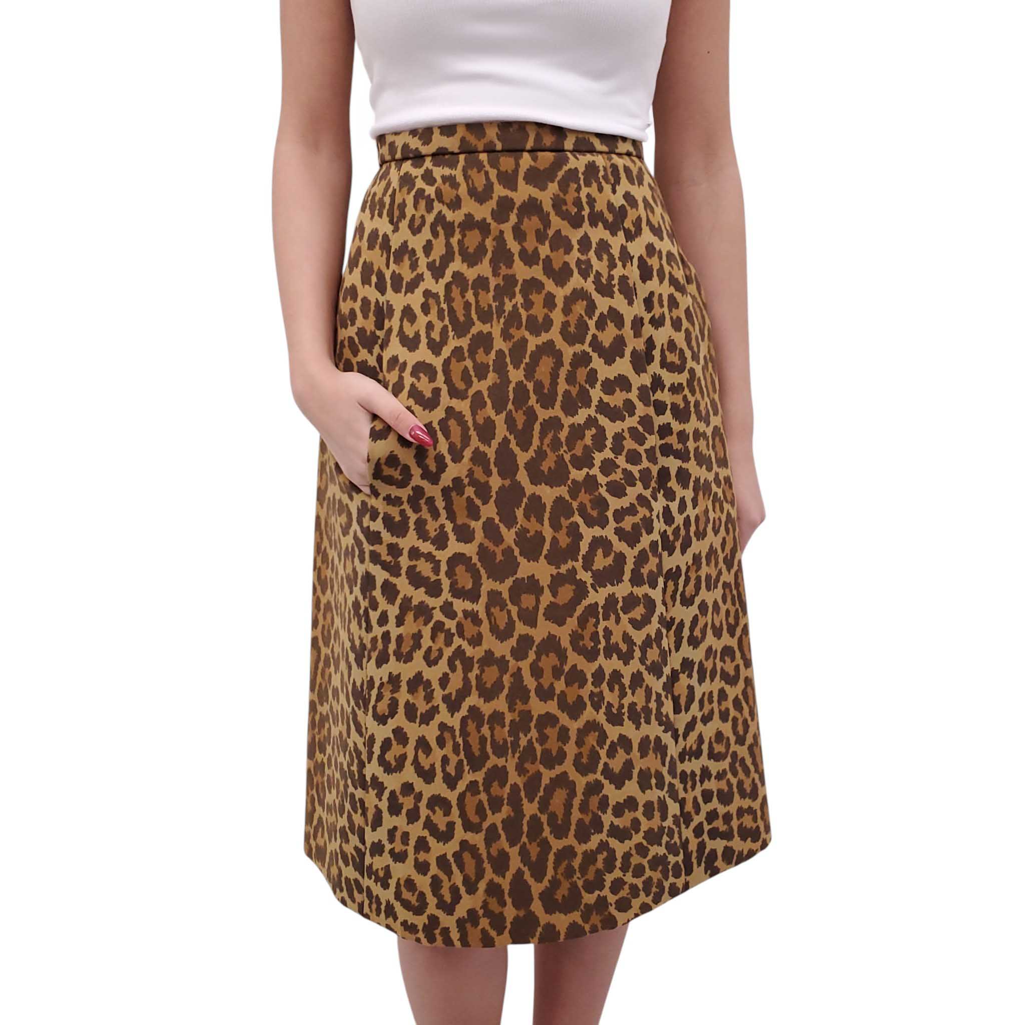 GIVENCHY VINTAGE LEOPARD JACKET AND SKIRT SET - SIZE XS/S