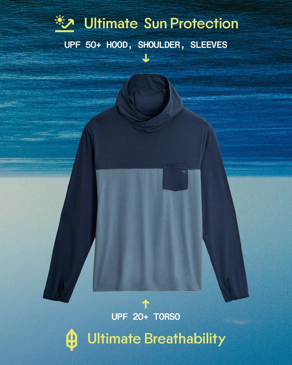 Men's Bamboo Hybrid Hoodie - Slate / Aspen Grey
