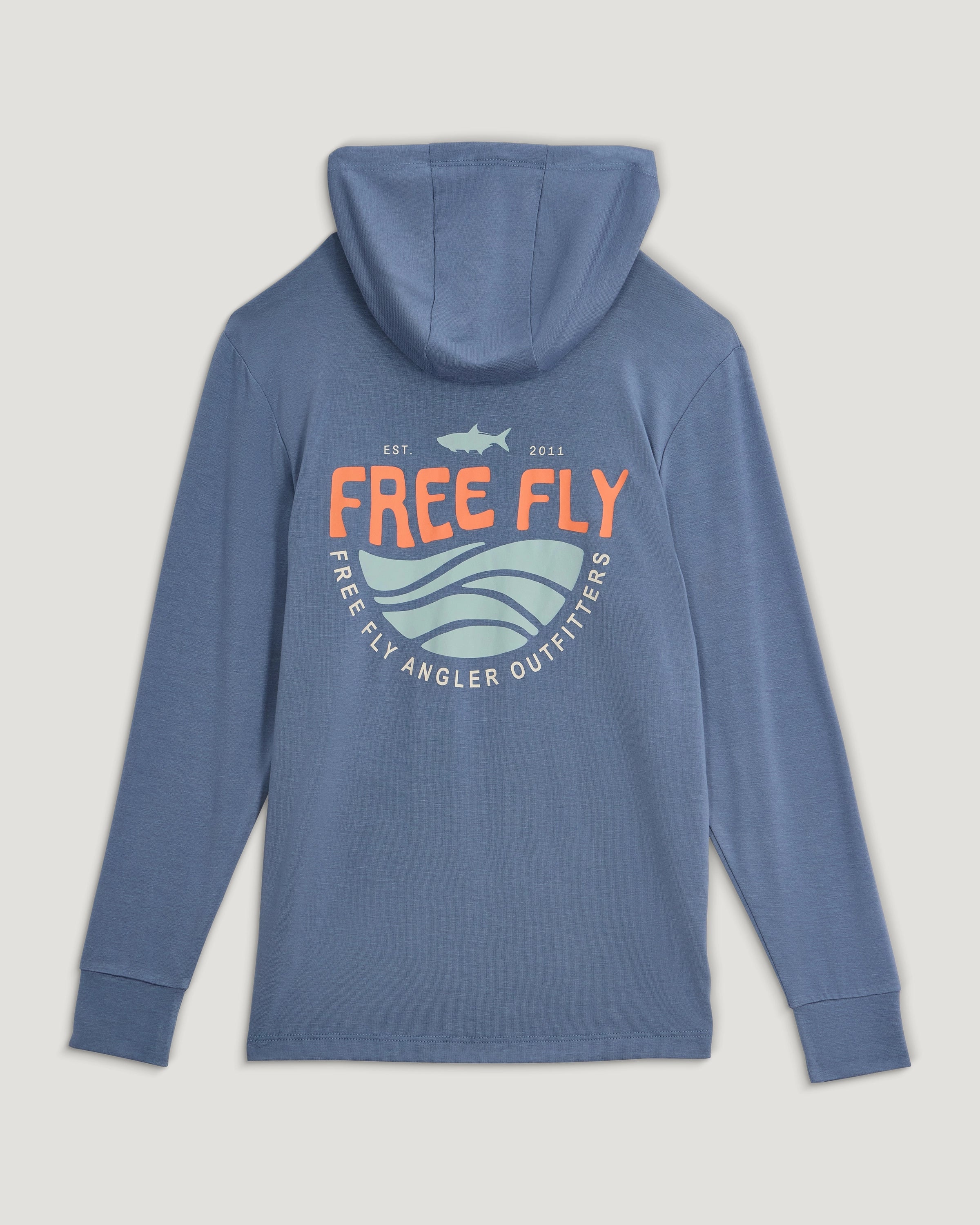 Youth Bamboo Shade Graphic Hoodie - Blue Edge Pacific Blue