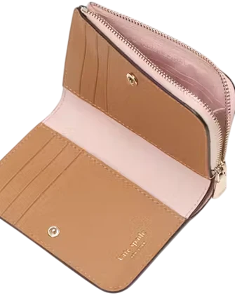 Kate Spade New York Ava Colorblocked Pebbled Leather Zip Bifold Wallet