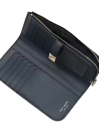 Kate Spade New York Deco Metallic Zip Slim Wallet