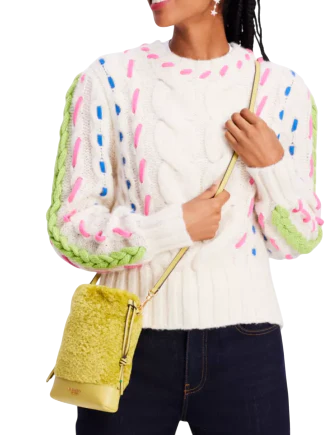 Kate Spade New York Eva Faux Shearling Bucket Phone Crossbody
