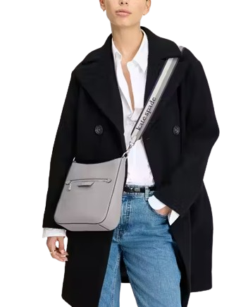 Kate Spade New York Hudson Pebbled Leather Large Messenger Crossbody