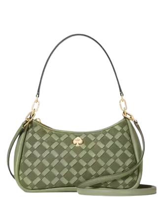 Kate Spade New York Kayla Woven Leather Small Convertible Shoulder Bag