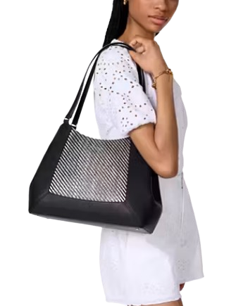 Kate Spade New York Lena Straw Triple Compartment Shoulder