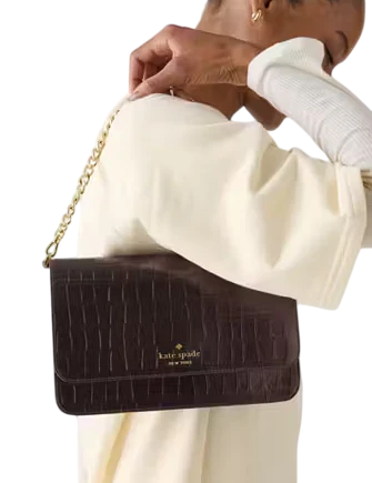 Kate Spade New York Madison Croc Embossed Willow Medium Convertible Crossbody