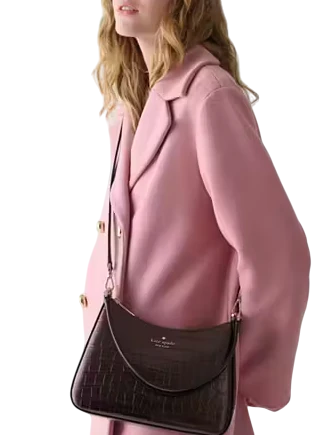 Kate Spade New York Margot Metallic Croc Embossed Convertible Shoulder Bag