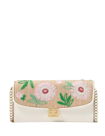 Kate Spade New York Phoebe Straw Turnlock Wallet-on-chain