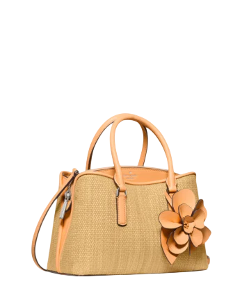 Kate Spade New York Thompson Street Straw Small Satchel Bag With Charm