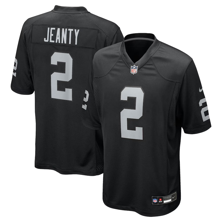Las Vegas Raiders Home Game Jersey  2025 Draft First Round Pick - Black - Ashton Jeanty
