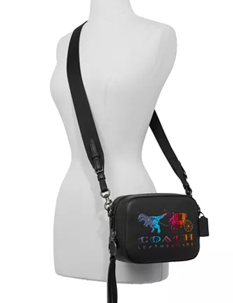 Coach Leather Camera Bag With Rexy And Carriage