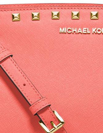 Michael Michael Kors Selma Medium Studded Saffiano Messenger