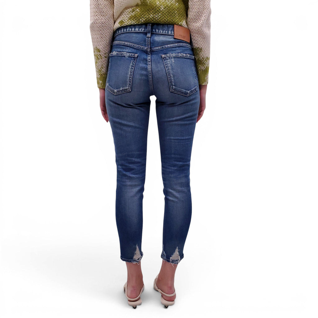 MOUSSY VINTAGE MEDIUM BLUE LIGHTLY DISTRESSED JEANS - SIZE 27