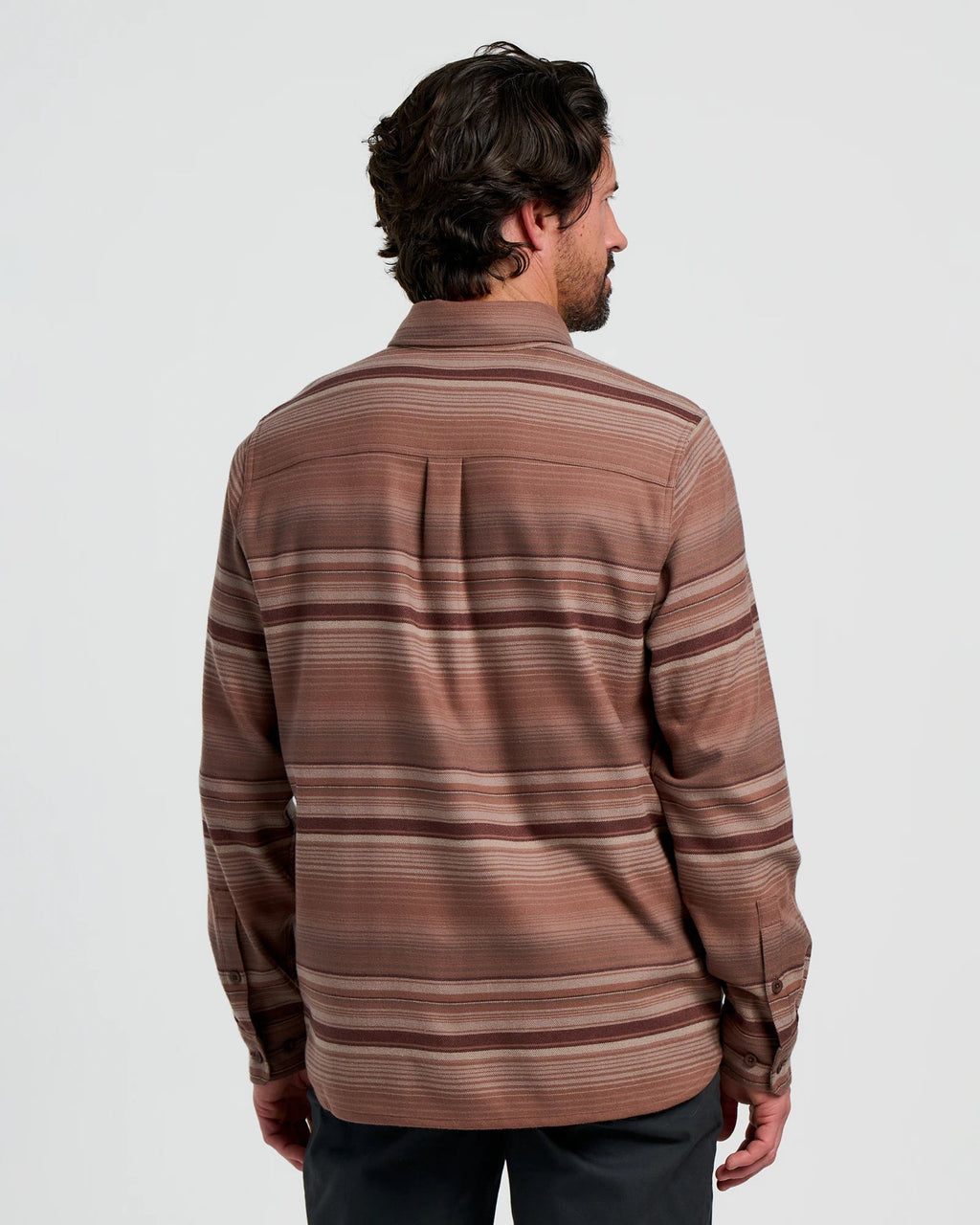 Men's Seawool Flannel Shirt - Nutmeg Stripe