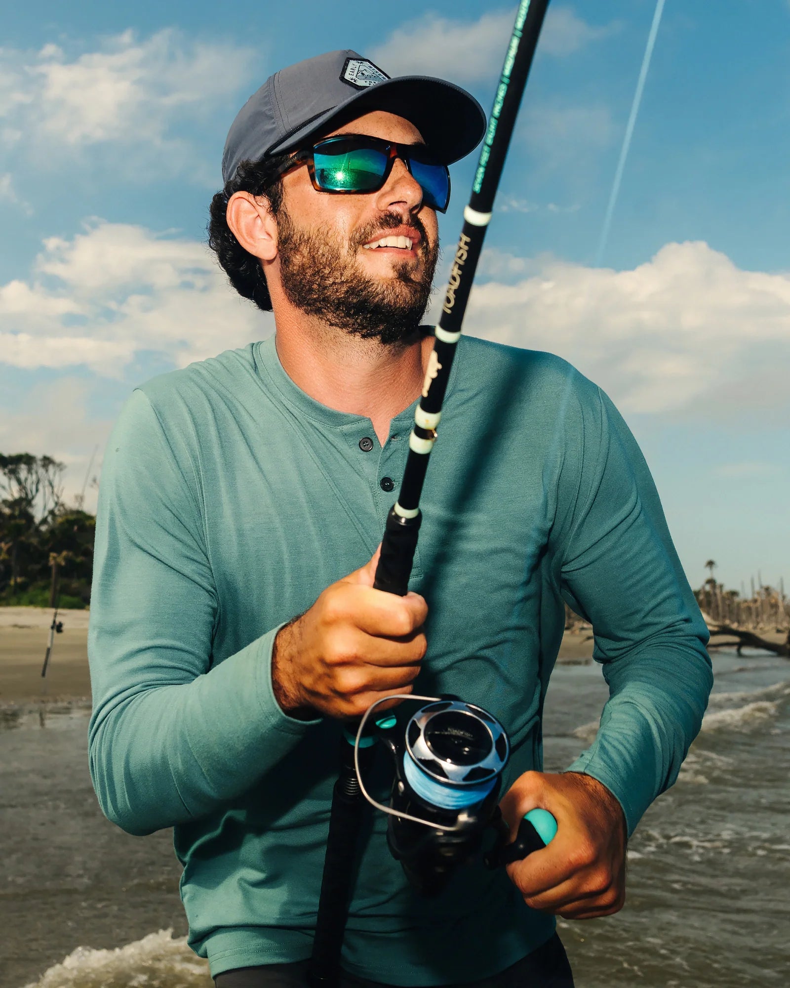Men's Bamboo Flex Long Sleeve Henley - Sea Pine