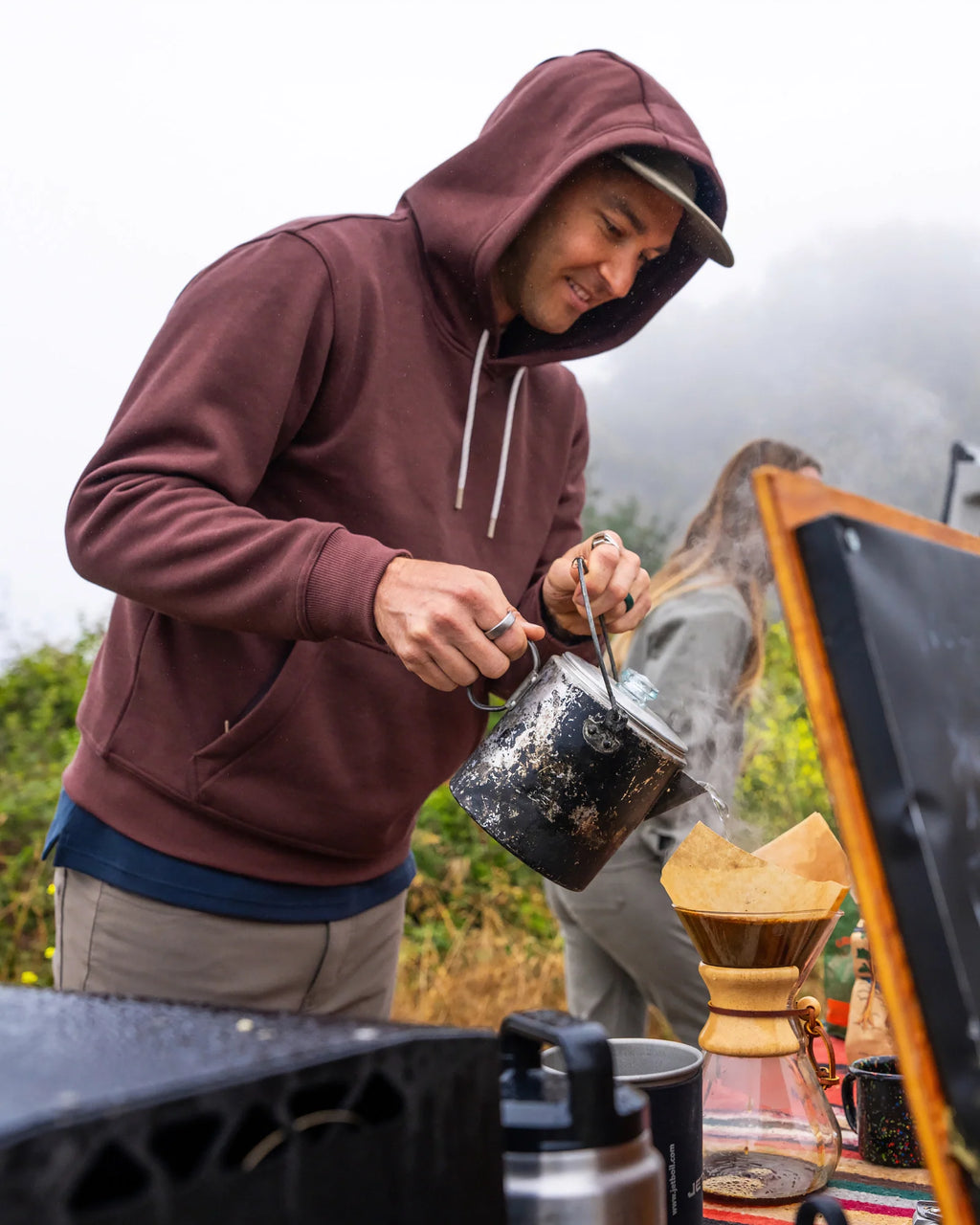 Men's Bamboo Northcoast Fleece Pullover Hoodie - Heather Grey