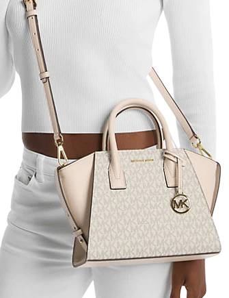 Michael Michael Kors Avril Small Logo and Leather Satchel