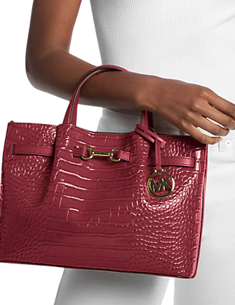 Michael Michael Kors Carson Medium Crocodile Embossed Satchel