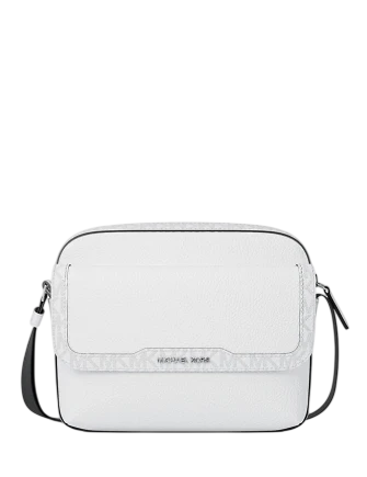 Michael Michael Kors Cooper Medium Pebbled Leather and Signature Logo Camera Crossbody Bag