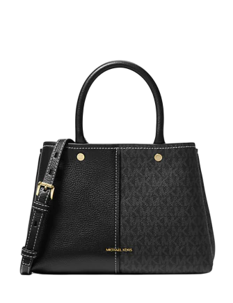 Michael Michael Kors Flora Medium Signature Logo and Leather Satchel