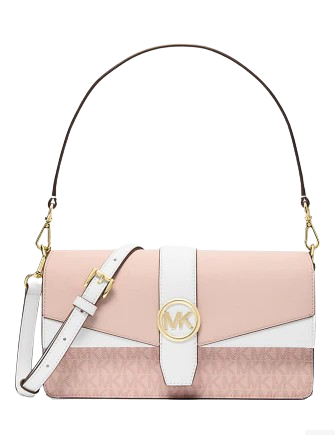 Michael Michael Kors Greenwich Medium Signature Logo Convertible Crossbody Bag