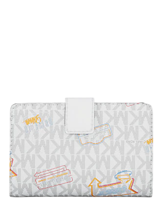 Michael Michael Kors Jet Set Printed Signature Logo Bi Fold Wallet