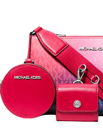 Michael Michael Kors Jet Set Small Ombre Signature Logo Crossbody Bag with Case for Apple Airpods Pro