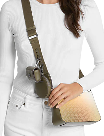 Michael Michael Kors Jet Set Small Ombre Signature Logo Crossbody Bag with Case for Apple Airpods Pro