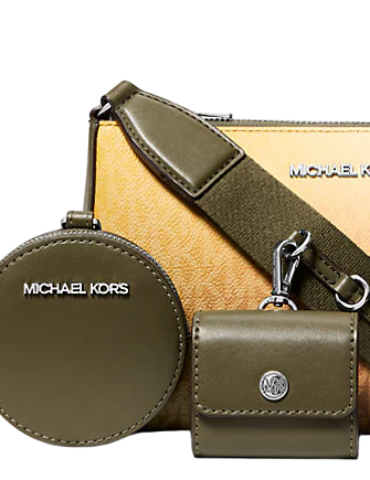 Michael Michael Kors Jet Set Small Ombre Signature Logo Crossbody Bag with Case for Apple Airpods Pro
