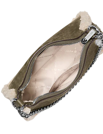 Michael Michael Kors Jet Set Small Suede and Faux Shearling Convertible Crossbody Bag