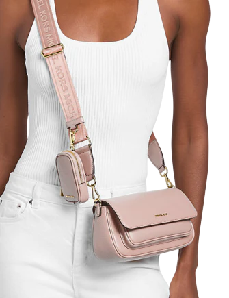Michael Michael Kors Jet Set Travel Small Pebbled Leather Crossbody Bag With Pouch