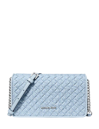 Michael Michael Kors Jet Set Travel Woven Signature Logo Crossbody Bag