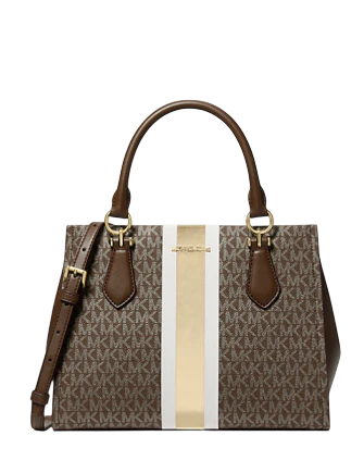 Michael Michael Kors Marilyn Medium Signature Logo Stripe Satchel