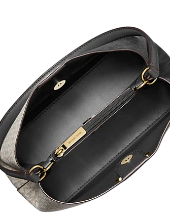 Michael Michael Kors Pratt Medium Two-Tone Signature Logo Shoulder Bag