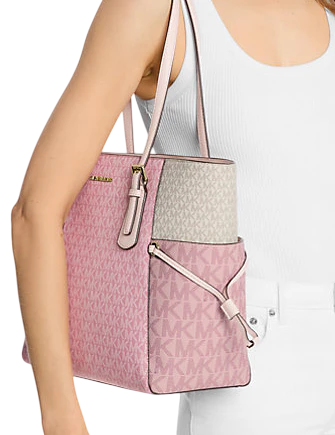 Michael Michael Kors Voyager Large Color-Block Signature Logo Tote Bag