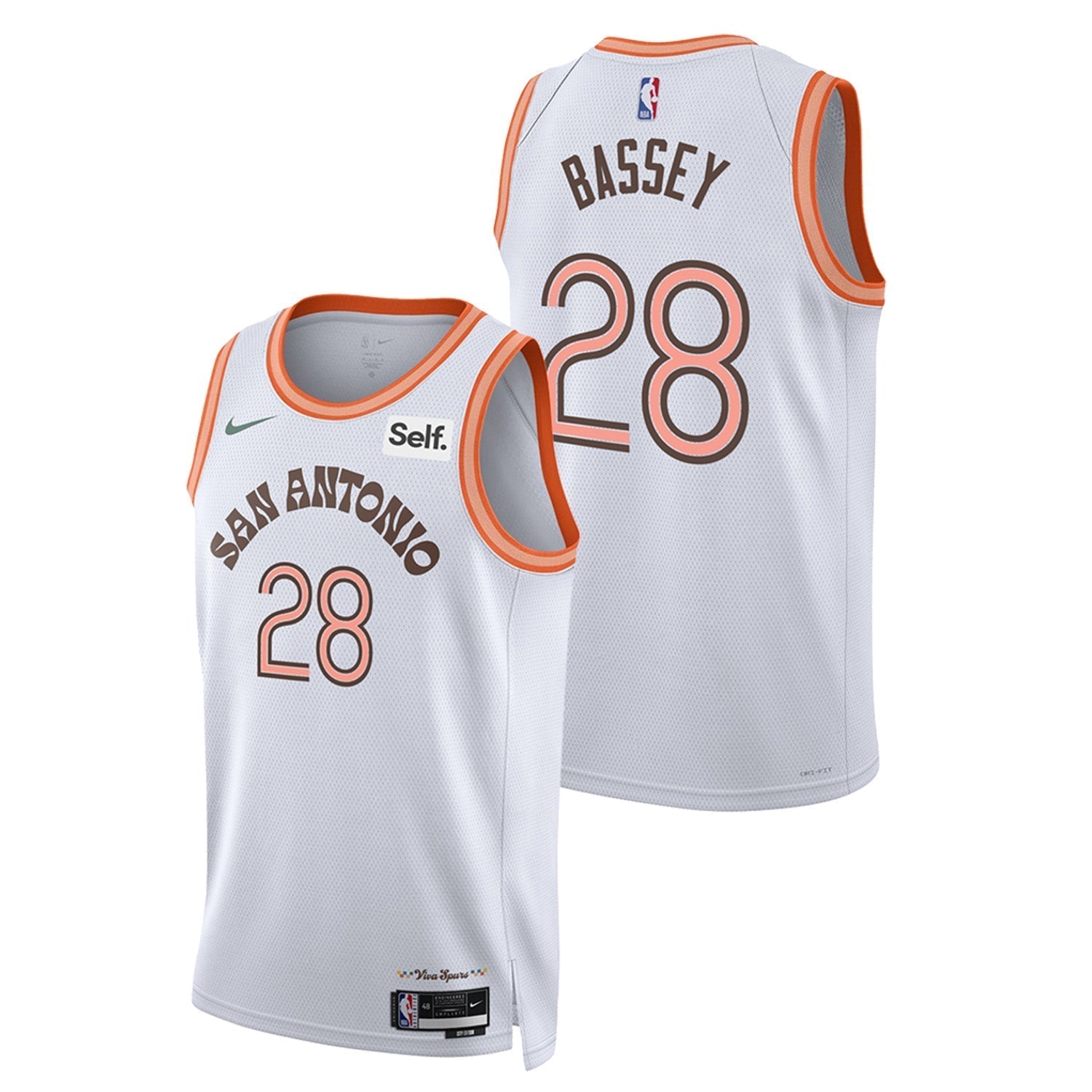 Charles Bassey San Antonio Spurs 28 Jersey
