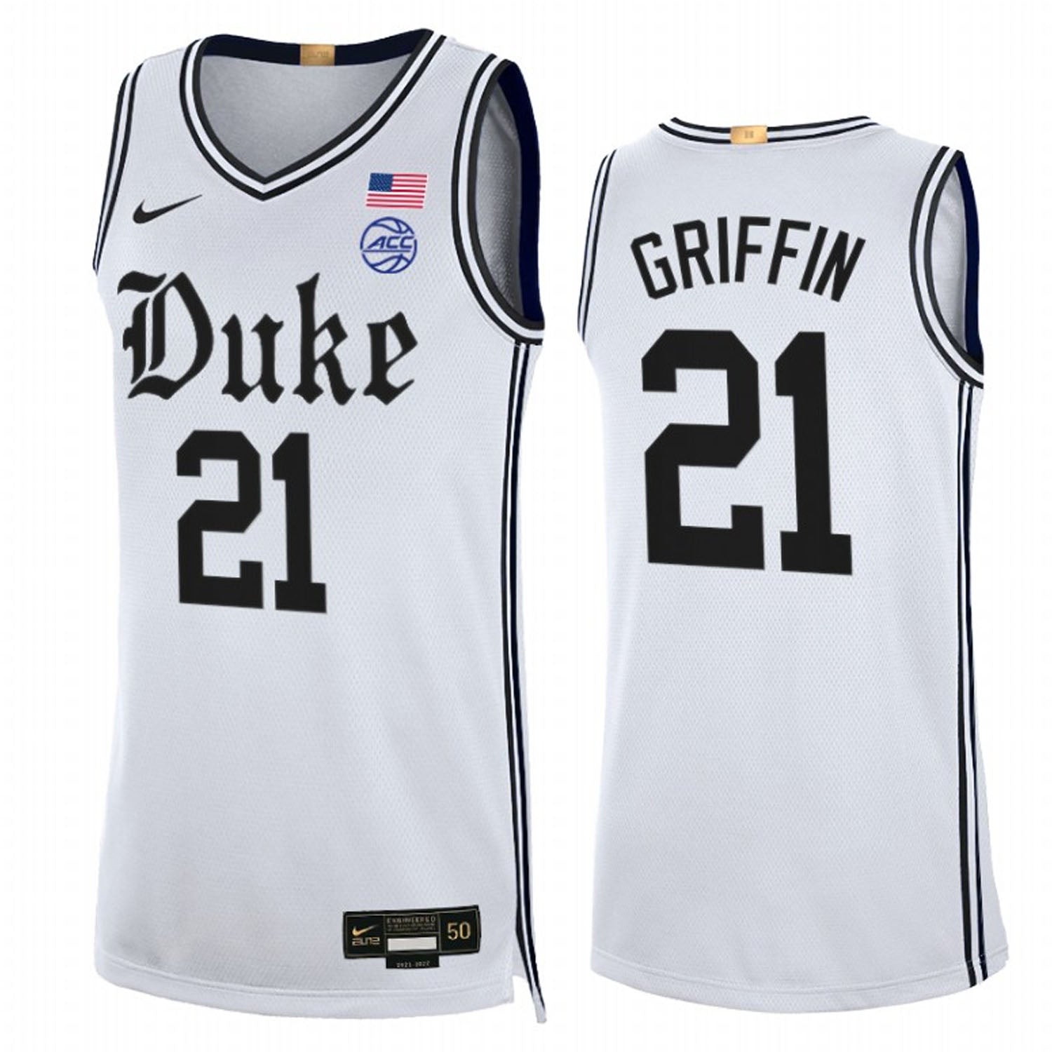 AJ Griffin Duke Blue Devils 21 Jersey