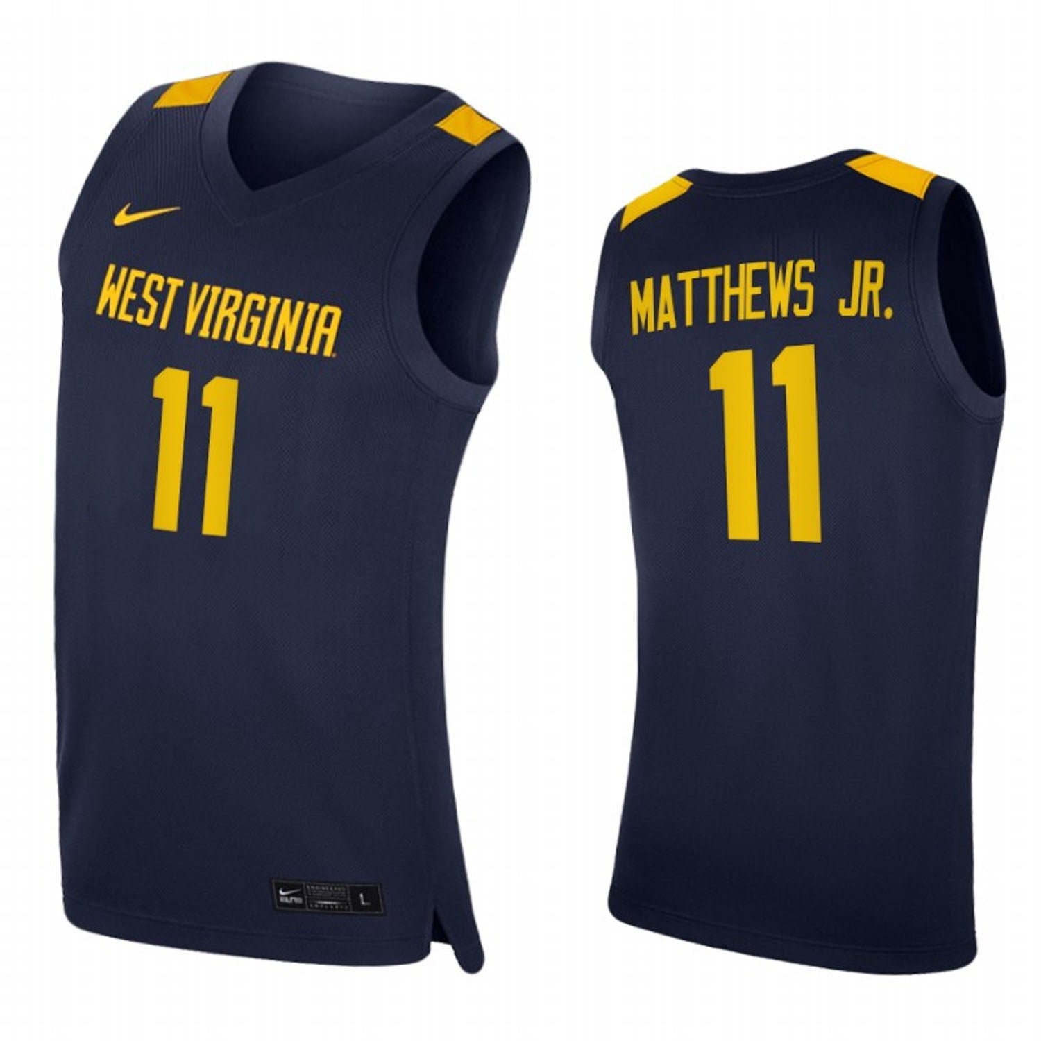 Emmitt Matthews West Virginia Mountaineers 11 Jersey