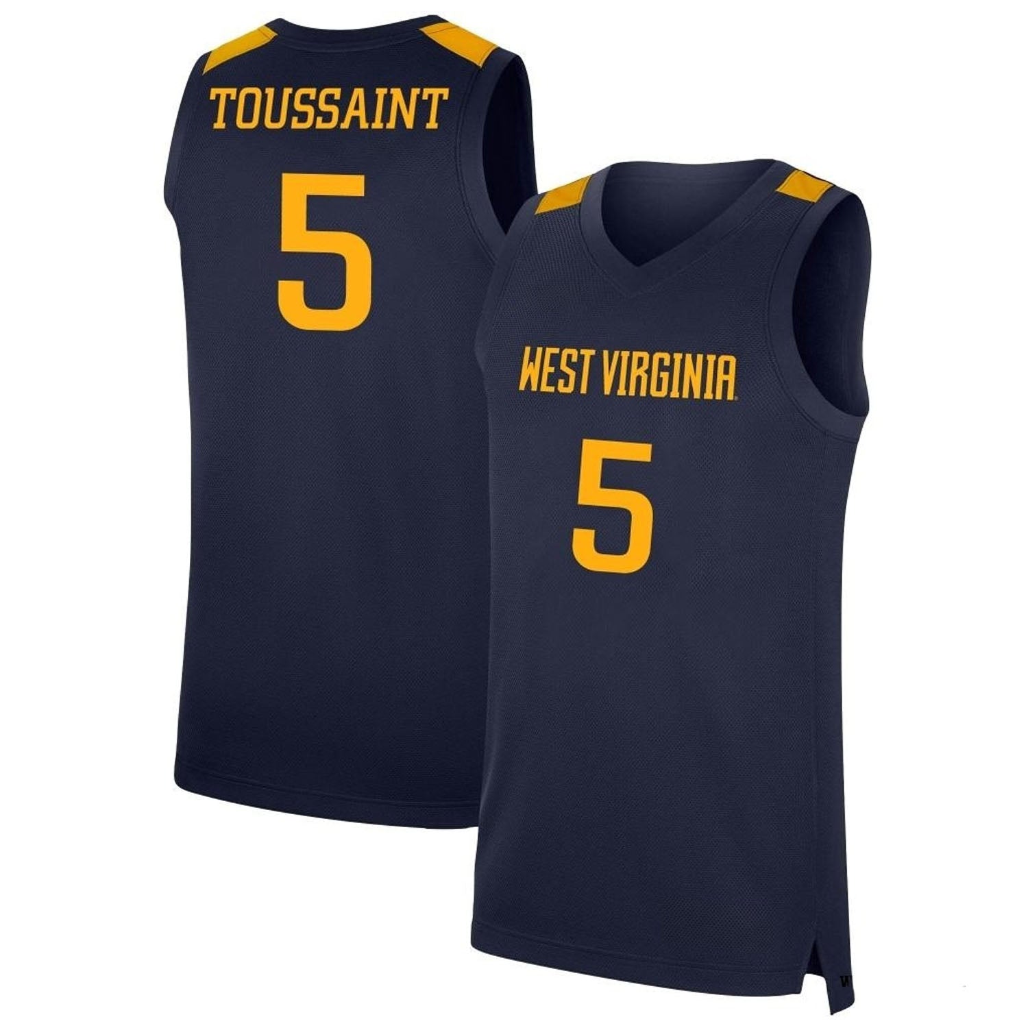 Joe Toussaint West Virginia Mountaineers 5 Jersey