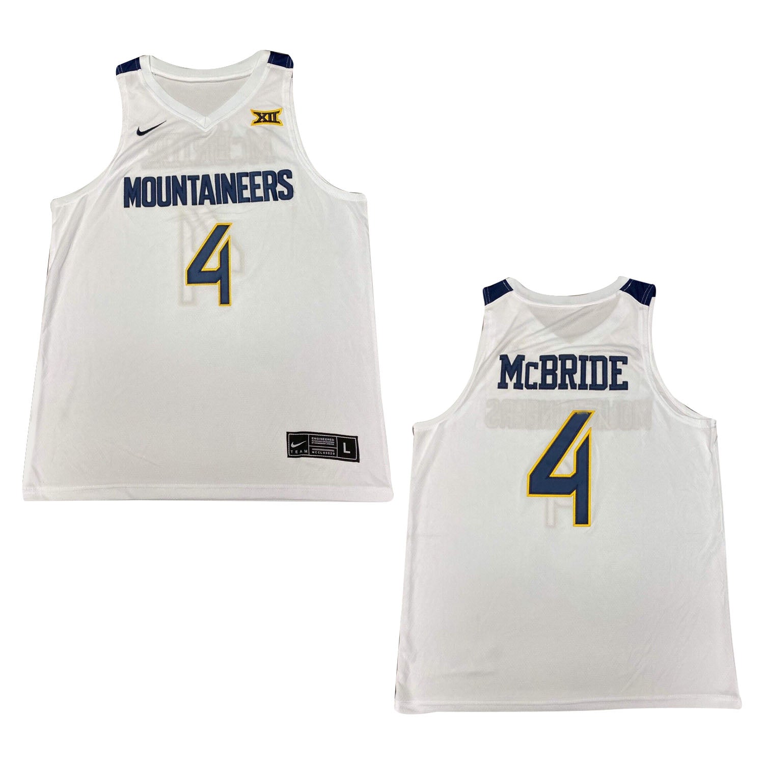 Miles McBride West Virginia Mountaineers 4 Jersey