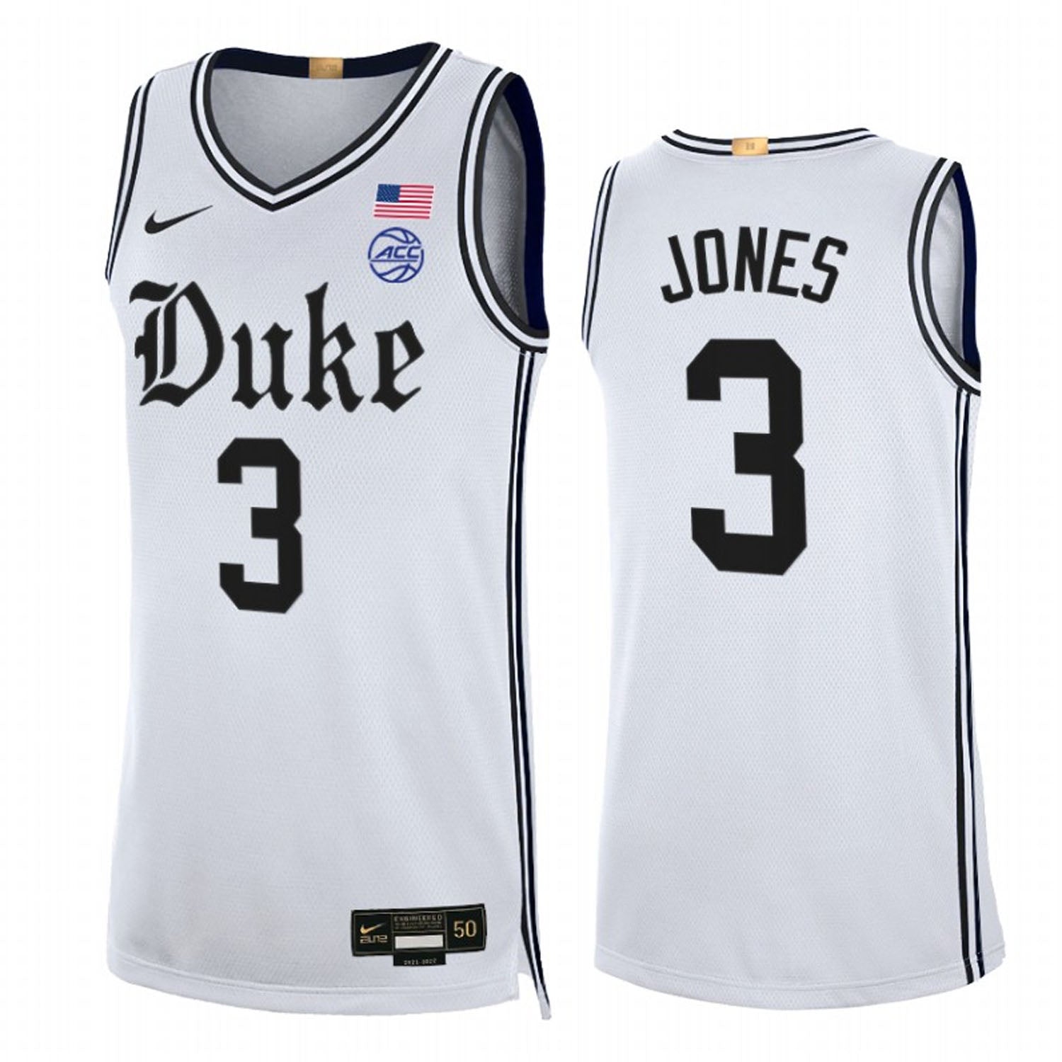 Tre Jones Duke Blue Devils 3 Jersey