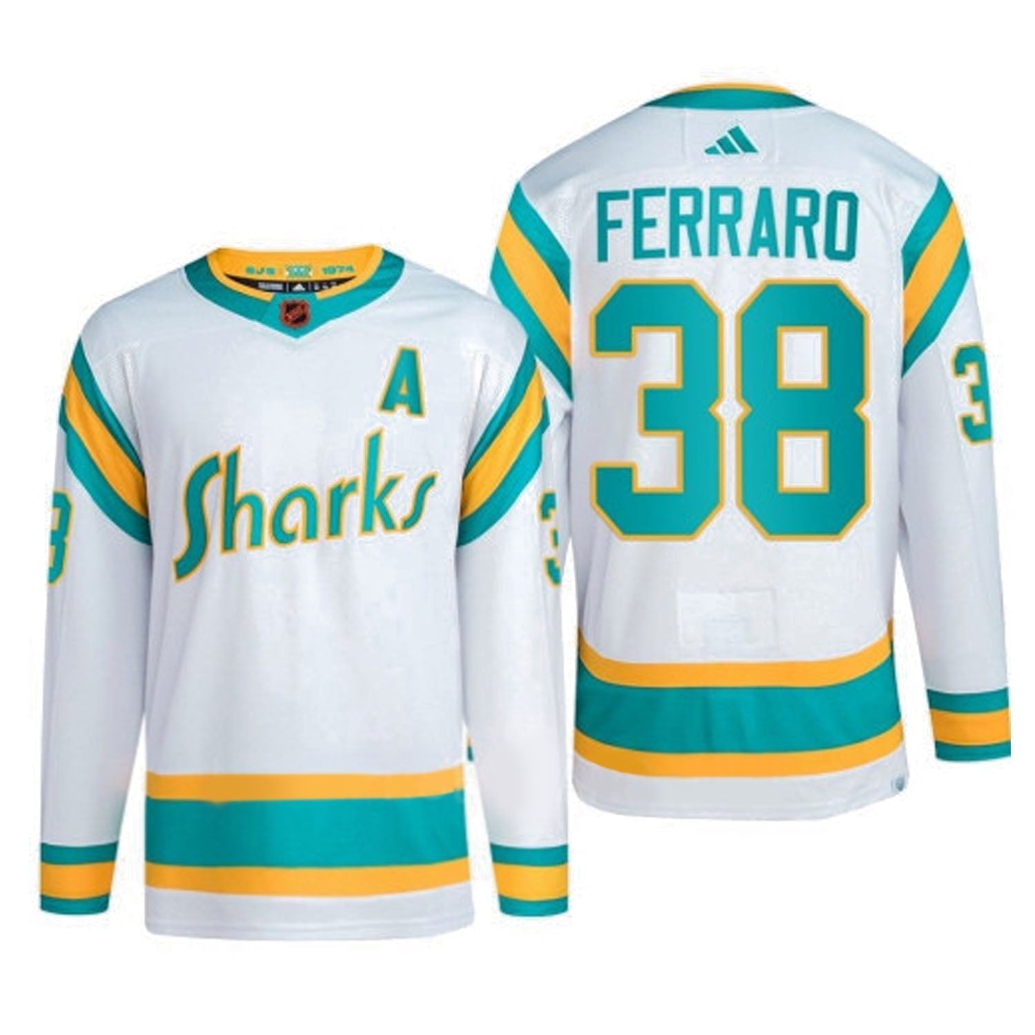 Mario Ferraro San Jose Shark 38 Jersey