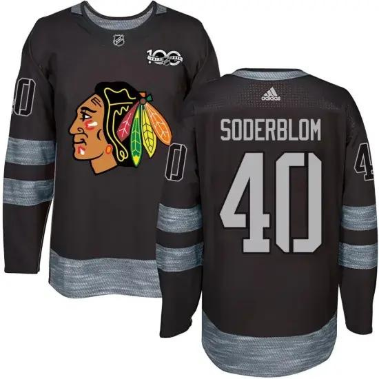 Arvid Soderblom Chicago Blackhawks 40 Jersey